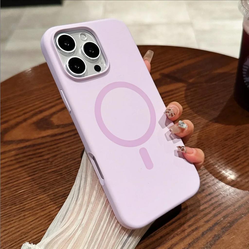 Liquid Silicone Magsafe Case for iPhone 16 14 13 12 15 Pro Max Plus Original Magnetic Wireless Charging Cover for iPhone 16 Case