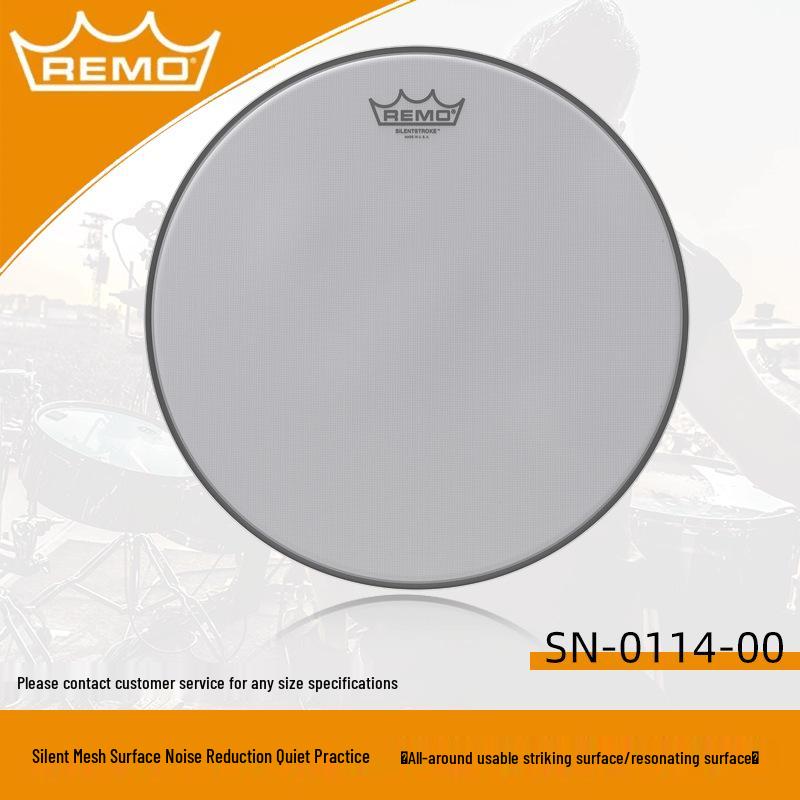 Allied Parts 14" REMO Sandblasted Swedish Drum Kit, Black and White Single Ply Resonance Drumhead