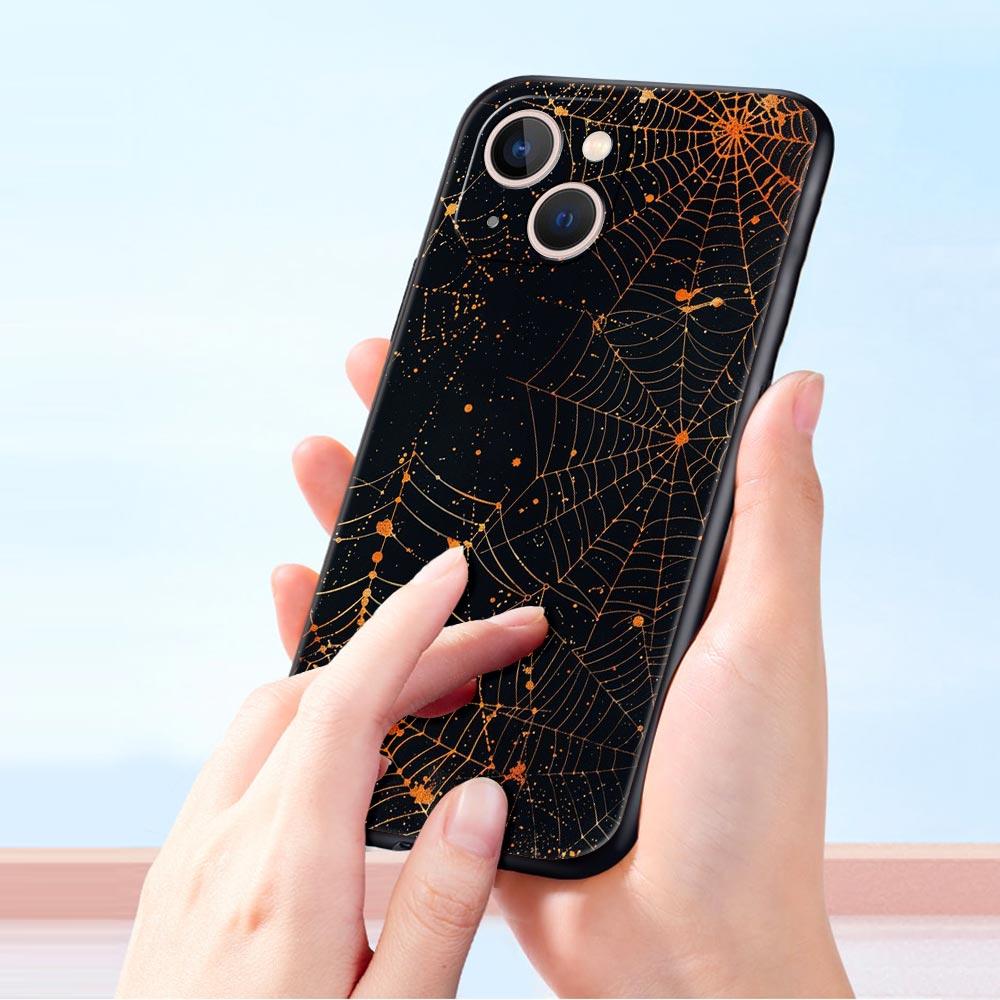 Spider Web Phone Case Cover for iPhone 17 16 15 14 13 12 11 Pro Max 17 Air Plus Shockproof Soft TPU Shell Fundas Capas Coque Bag