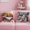 cute cat Cushion Cover Comfortable Reversible Pillow Cover Ideal for Car Sofa Bedroom & Beyond