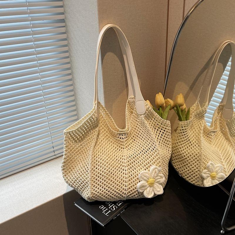 Summer Woven Bag Women's 2025 New Shoulder Bag Fashion Large Capacity Beach Vacation Tote Bag