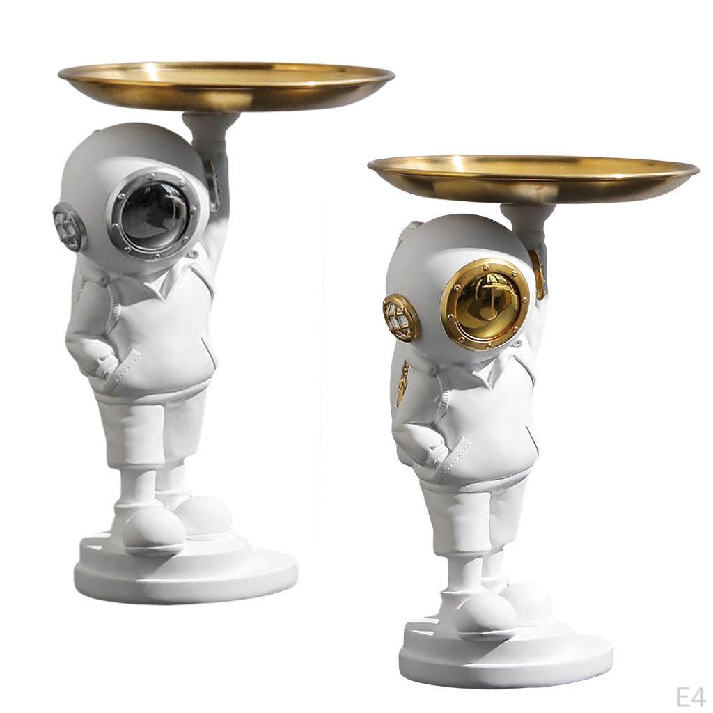 Astronaut Statue Tray INS Spaceman Sculptures Holder Dish Decor