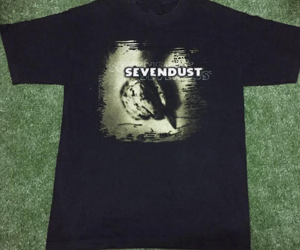 Винтажная хлопковая черная футболка унисекс Sevendust Band Music Tour, полный размер, bnoc M