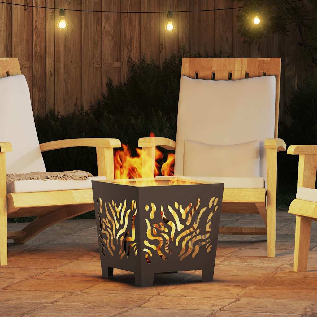 Fire Pit Black 40 X 40 X 40 Cm Steel