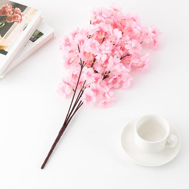 Artificial Fiveprong Cherry Blossom Branch Wedding Pathway Decor For Outdoor Photography
