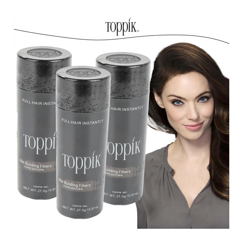 (dark brown) 3 Pack Toppik Hair Building Fibers Dark Brown 27.5 G / 0.97 Oz Hair Care