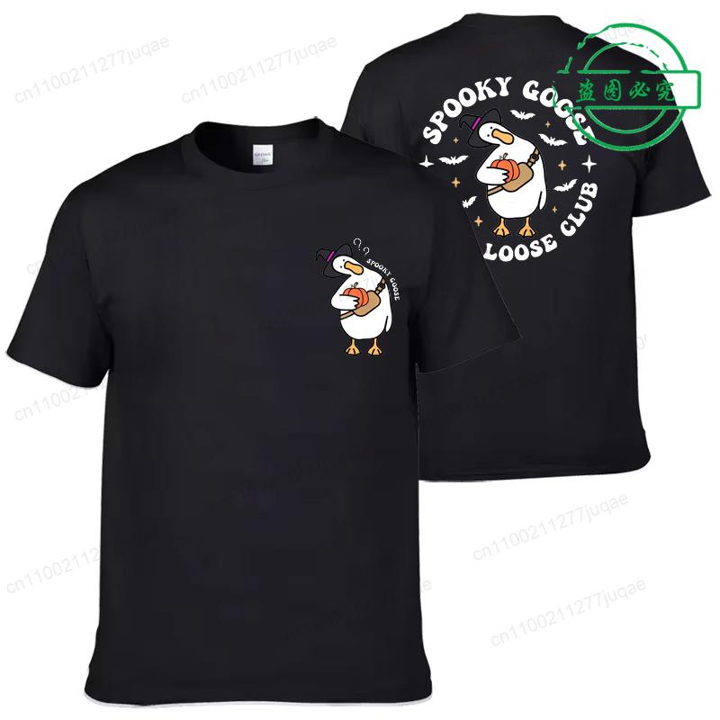 

Spooky Goose T-Shirts for Men Women,Trendy Fashion Men s Tshirts Clothing,Halloween Goose Unisex Tops Tees, Spooky Season Shirts 4XL