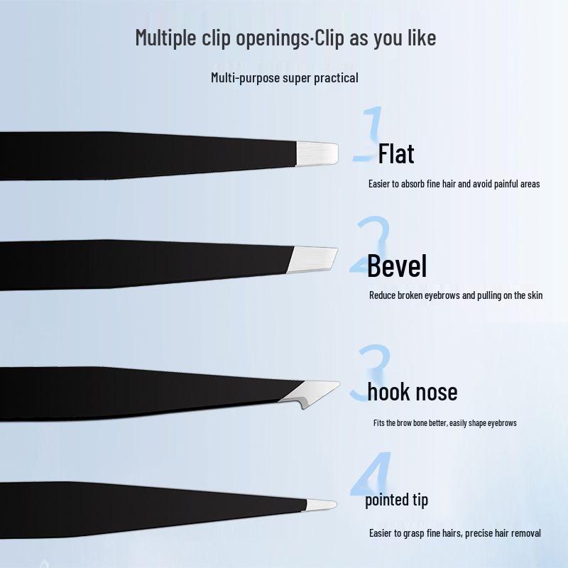 Stainless Steel Multi-purpose Tweezers: 96 Eyebrow Trimming, Beard Plucking, Hair Removal, Eyelash and Clip Tweezers.