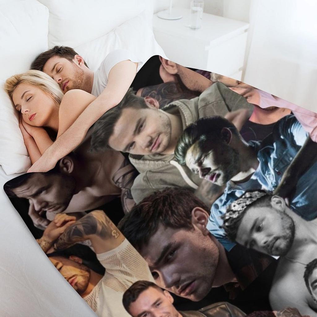 LiamPayne collage Throw Blanket Bed linens Retros Luxury St Giant Sofa Blankets