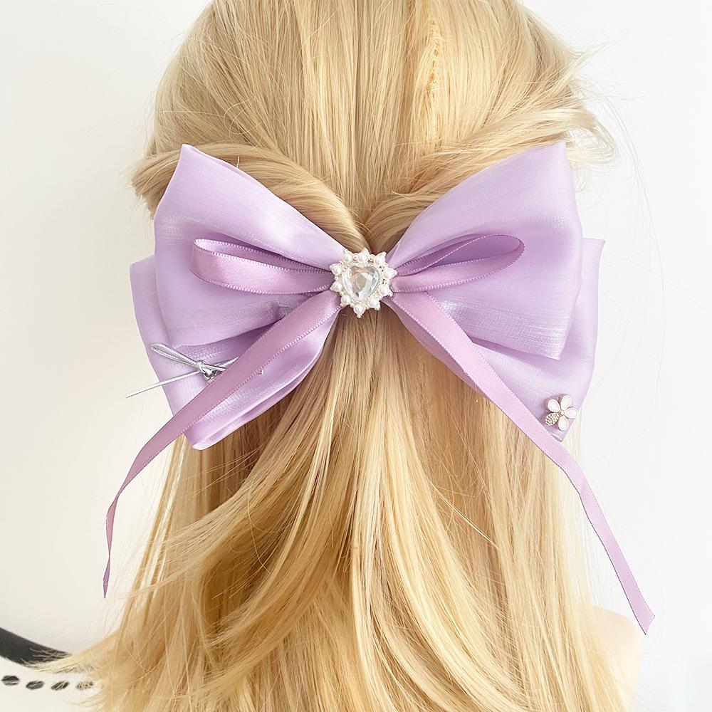 

Hair Accessories Purple Hair Bows Girl Large Hair Pin Flower Hair Clip Girls Item Y2K Accessories Things for Hair Big Hairpin