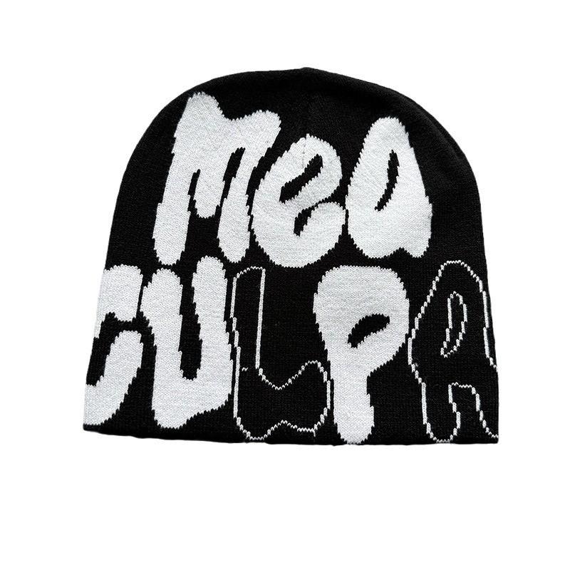 Acrylic Knitted Cap For Teens And Adults With Fashionable Letter Design