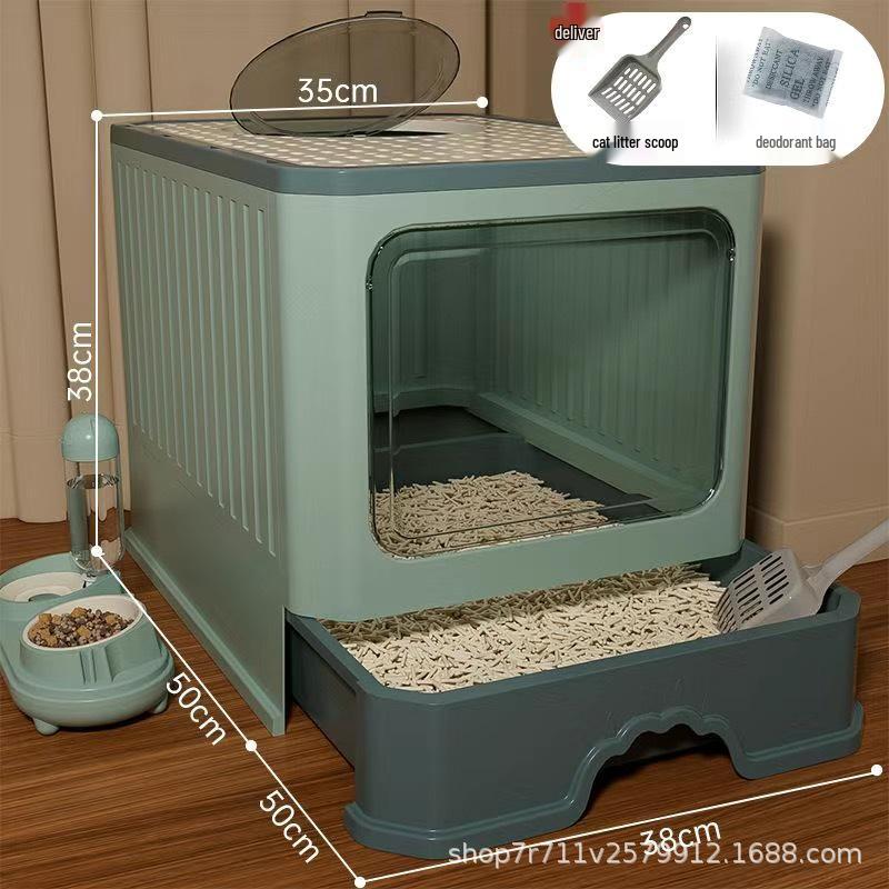 Odor-Proof Top-Entry Cat Litter Box with Free Shipping - Anti-Splash, Fully Enclosed Design