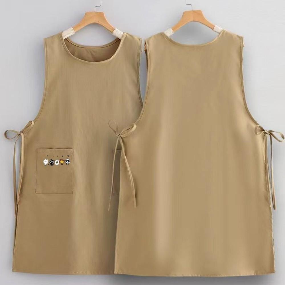 Polyester Long Vest Apron with Pockets Painting Apron New Pinafore Aprons  Kitchen Use