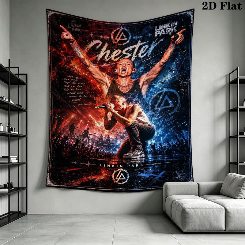 Linkin Park Wall Tapestry Aesthetic Wall Hanging Printed Fabric Blanket Decorative Tapestries for Bedroom Living Room Home Decor