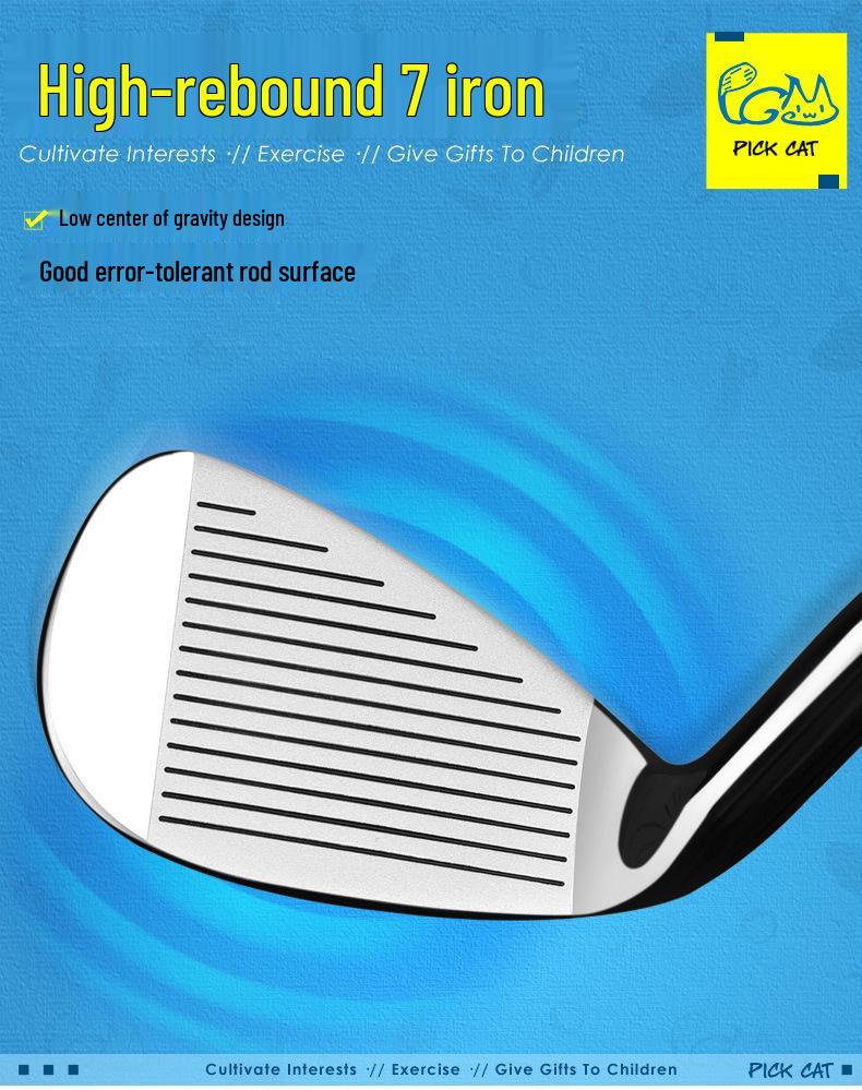PGM Golf Club 7 Iron for Boys & Girls - Beginner's Children's Equipment with Stainless Steel Shaft