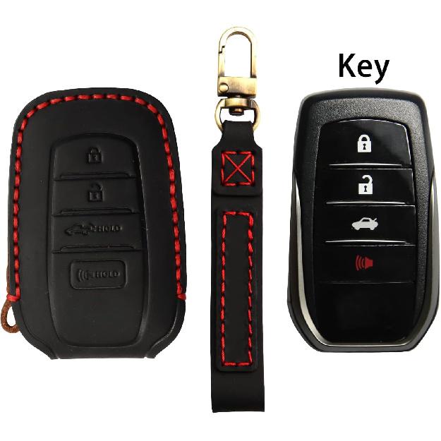 Key Fob Cover for Toyota Tundra Accessories -2024 2025 2026, for Tacoma 2024 2025 2026 Leather Key Cover, for Camry 2025 2026 Key Protector Case, Key