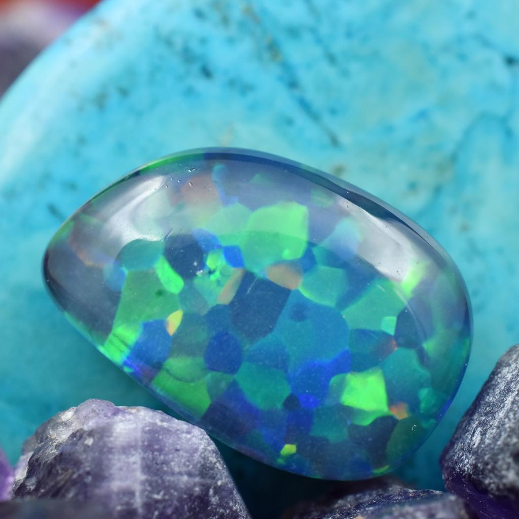 10.85 Carat Natural Multi-Color Doublet Opal Fancy Cut CERTIFIED Loose Gemstone