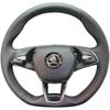 AAABP1 Hand Stitched Car Steering Wheel Cover for Skoda Karoq sport Karoq Scala 2024 2023 2022 DIY Soft Suede leather Car Interior