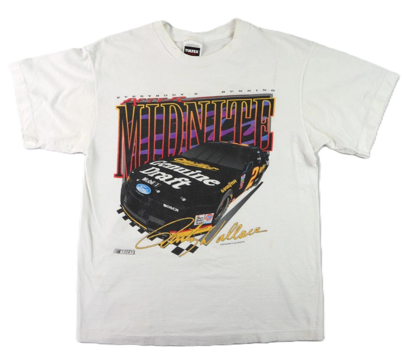 VTG 90s NASCAR Adult L Rusty Wallace Everybody s Running After Midnite T-Shirt S