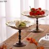 Ceramic High Footed Fruit Plate Dessert Plate Nut Platter Ornament Cake Stand Dim Sum Dish Snack Bowl Candy Dish Bread Plates