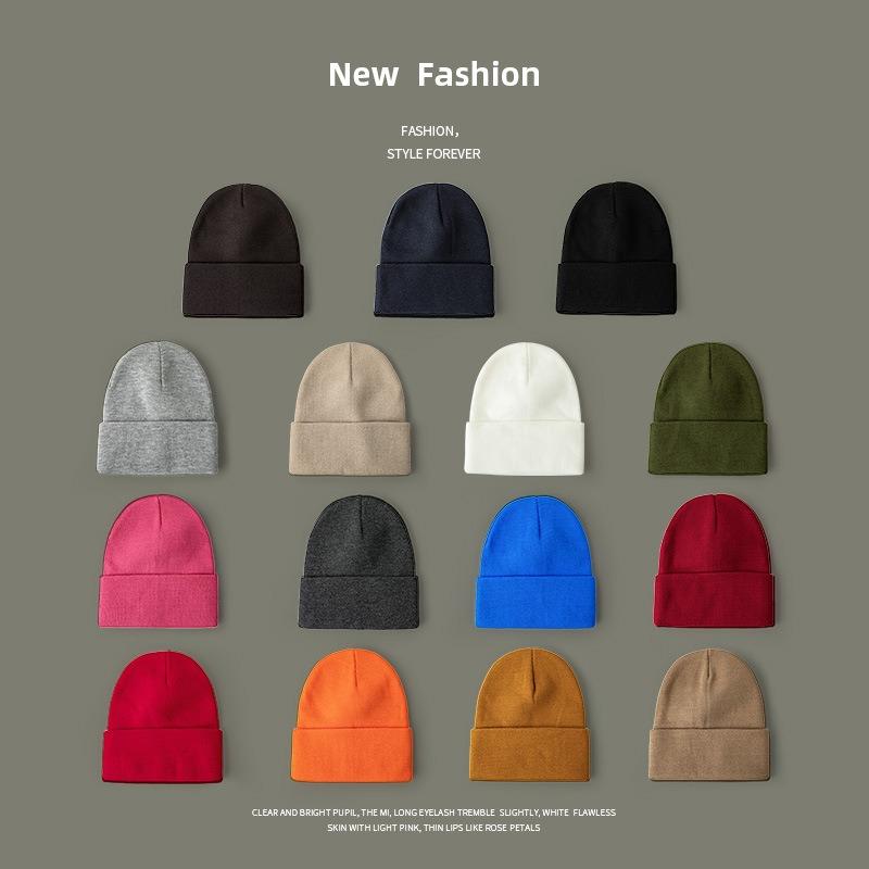 Kega solid color knitted hat autumn and winter warm ear protection thickened versatile men's wool hat