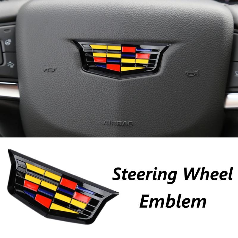 Car Front Rear Emblem Steering Wheel Sticker Side Badge for Cadillac CT4 CT5 CT6 XT4 XT5 XT6 Replacement Refit Logo Accessories