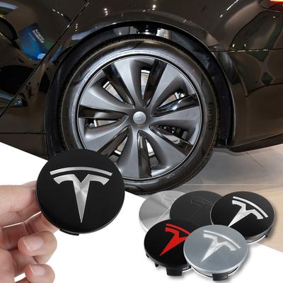 4pcs 56mm Car Wheel Center Hub Caps Stickers Badge Cover For Model 3 Model Y Model X Model S Cybertruck Auto Accessories