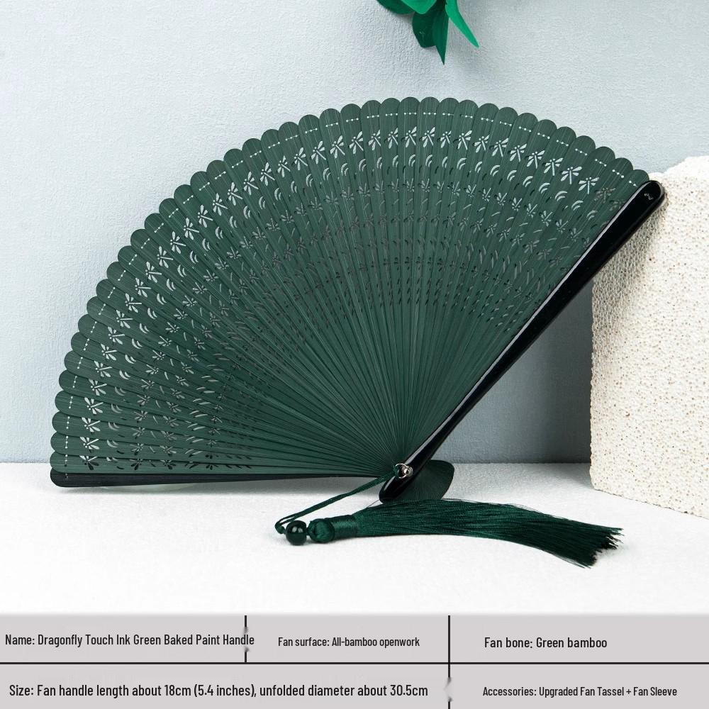 Bamboo Folding Fan: Portable Chinese Style for Summer, Cheongsam, Hanfu, and Children's Dance