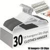 10 Hangers+20 Clips Suit Anti Slip Hangers Set -Heavy Duty Velvet Clothing Hangers for Wardrobe,Multiple Colors Closet Organizer