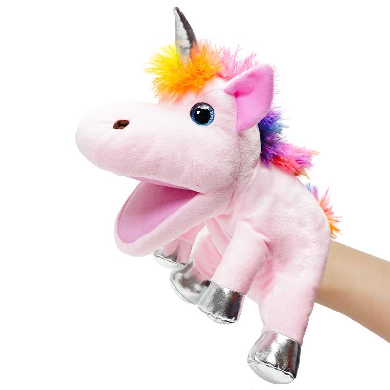 

Plush Unicorn Hand Puppet for Kids Education and Play 30 cm