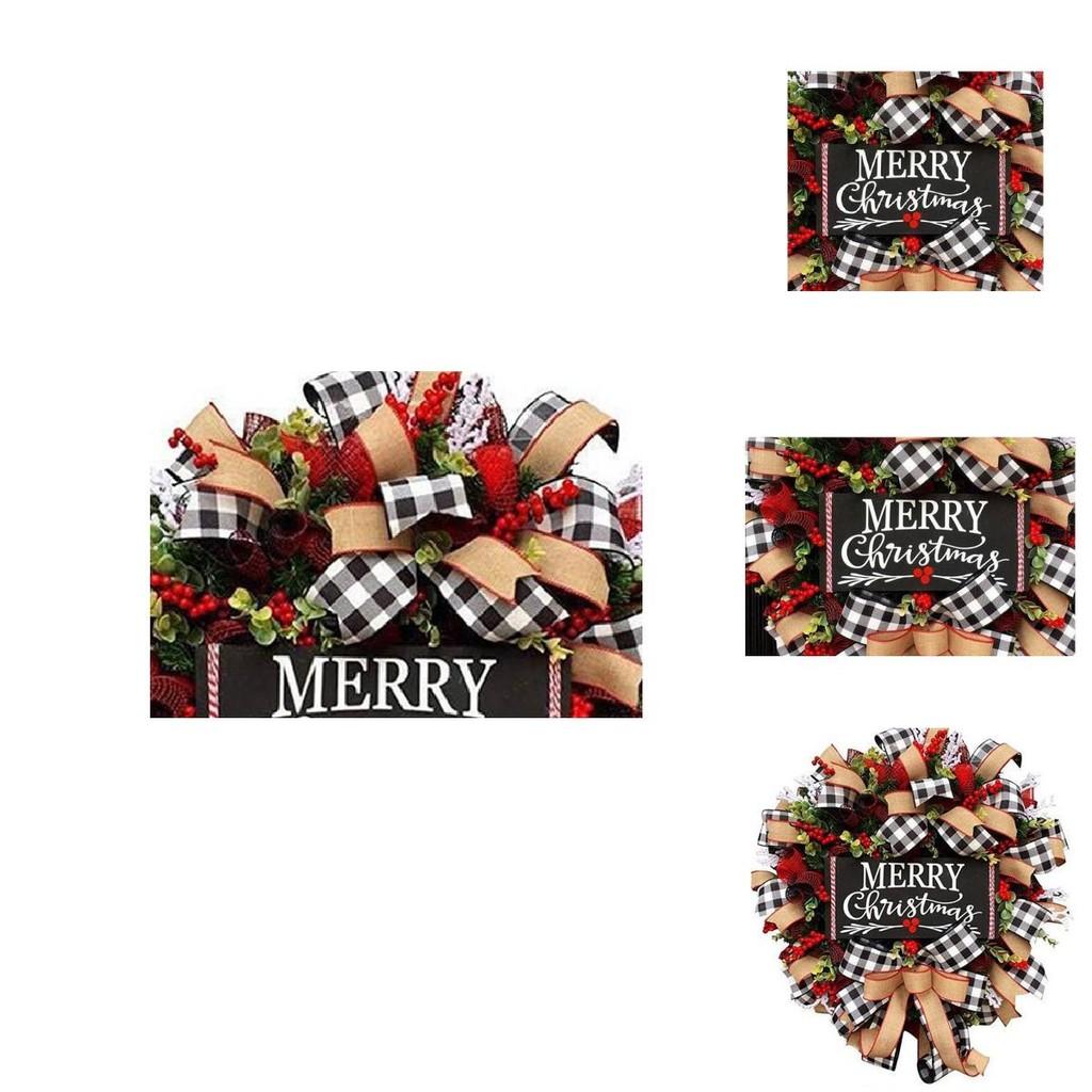 Exquisite Christmas Letter Wreath With Realistic Red Berry Bow Decor For Festive Charm