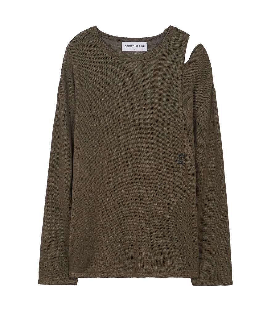 DEBBY UPPER Logo Over Fit Cutout Kint_Brown