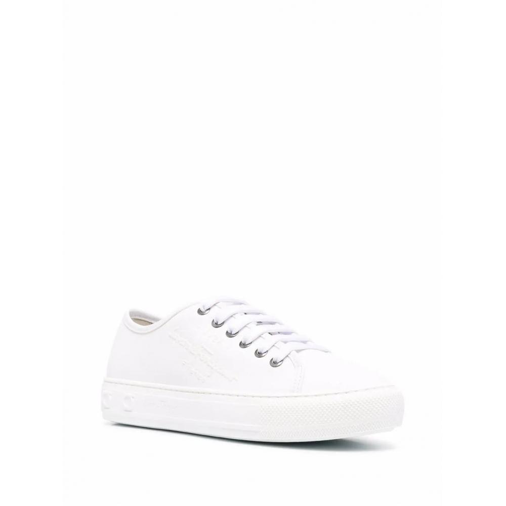 Salvatore Ferragamo Ferragamo Embossed Logo Low Top Sneakers White