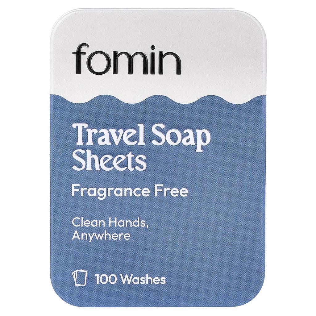 Fomin, Travel Soap Sheets, Fragrance-Free, 100 Sheets, 44g (1.55oz)