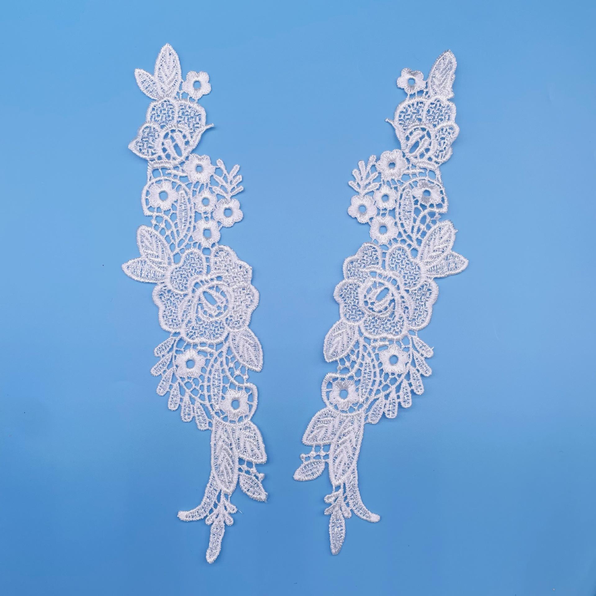 

Clothing Lace Polyester Light To Flower, Hollow Water-Soluble To Flower, Water-Soluble Lace Flower Sticker Clothing Collar Flower Piece 27*7CM