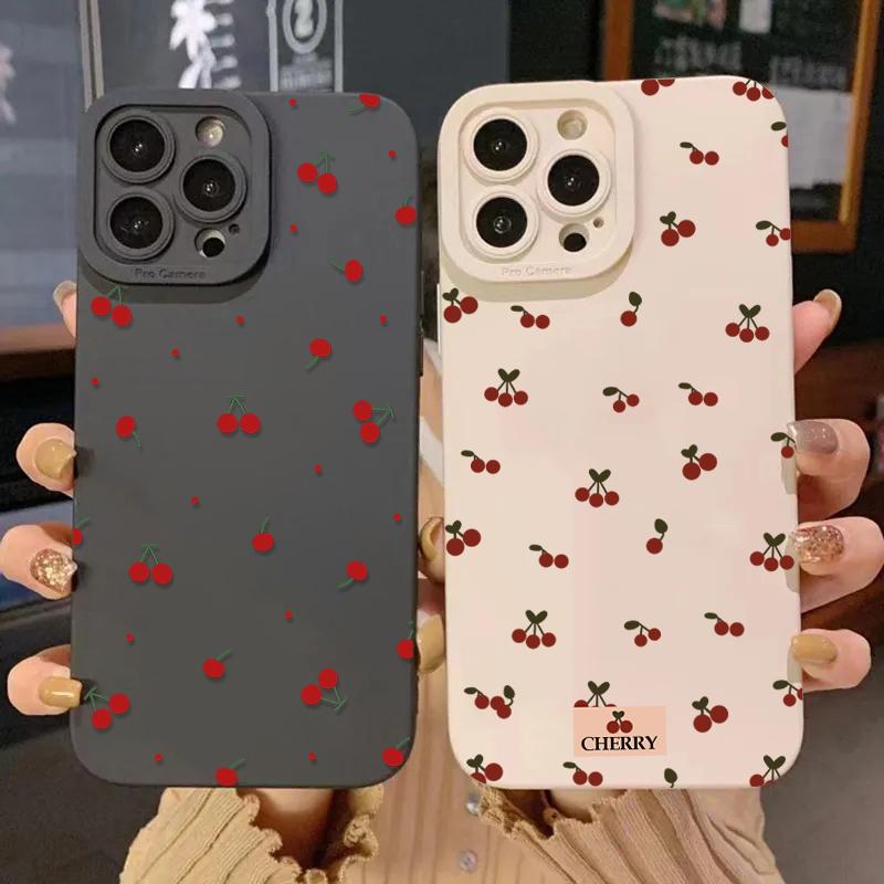 Cute Cherry Pattern Silicone Phone Case For Xiaomi Mi 15 14T 13T 12T Pro 14 13 11 Lite 5G NE Poco F6 F5 X5 M6 X7 Pro Soft Cover