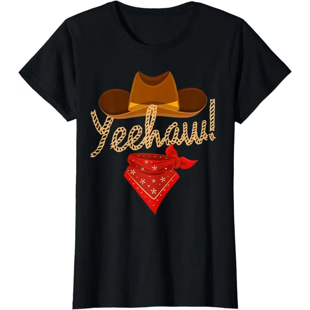 2024 Summer Tops Yeehaw Western Country Howdy Southern Cowboy Yee Haw Vintage T-Shirt