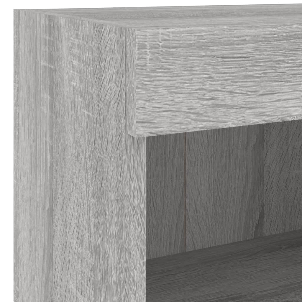 5 piece living wall unit with LED lighting grey Sonoma particleboard