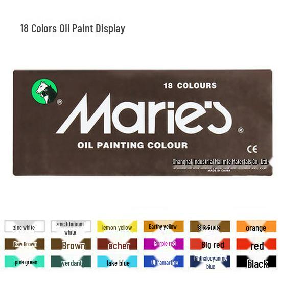 Marie Oil Paint Set: 12/18/24 Colors with 12ml Tubes - Art Supplies for Painting