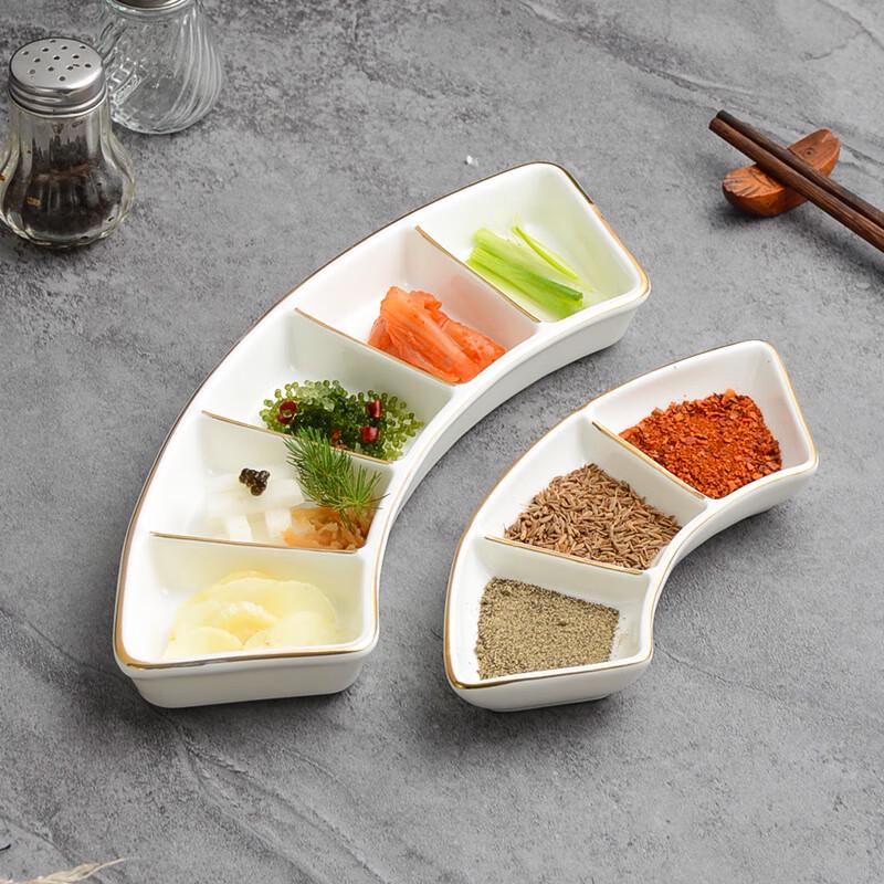Japanese Style Ceramic Compartmented Condiment Dish