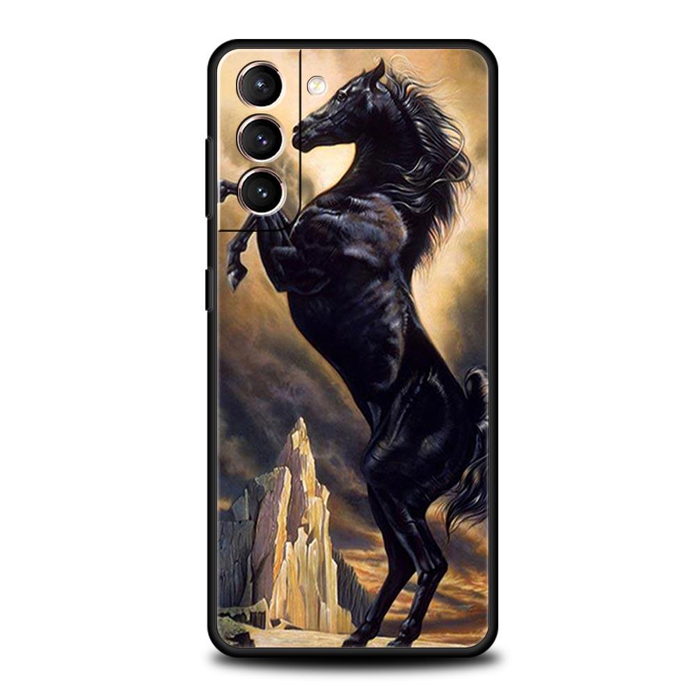 Pouzdro na telefon s divokými zvířaty Běžící kůň pro Samsung Galaxy S24 S23 S22 S20 Ultra S21 FE 5G S10 S9 Plus S10E Měkký silikonový kryt