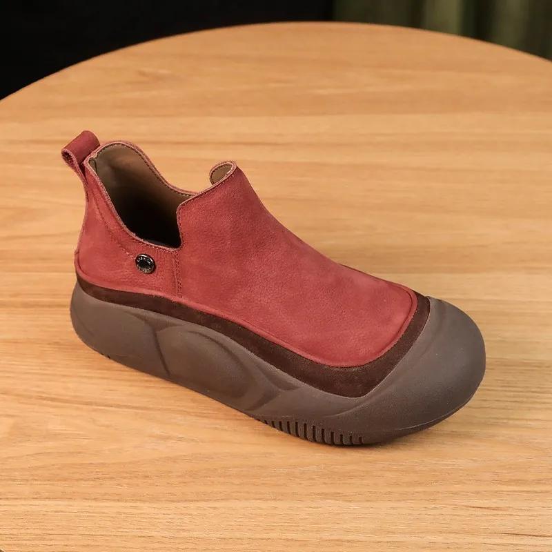 Women Shoes Platform Flats Goth Boots Chelsea Motorcycle Winter Designer Ankle Fashion Boots Goth Walking Mujer Zapatos2024