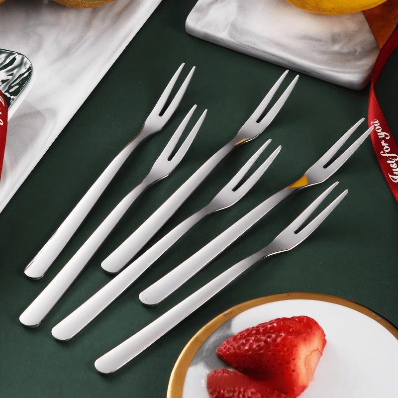 Stainless Steel Two-Tine Fruit Fork Set