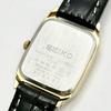 Used [New Battery] SEIKO Ladies Watch Rectangular Gold 1N01-0LR0 910030 New Belt