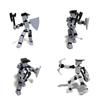 Articulated Robot 3D Action Decorative Assembly Plastic Articulated 9cm Block-shaped, Figure, Piece, Toy, Model, Doll, (gray)