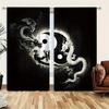 2pcs- Yin-Yang Dragon Totem Art Pattern Printed Curtains   Window Decorations   Home Decorations   Room Decorations