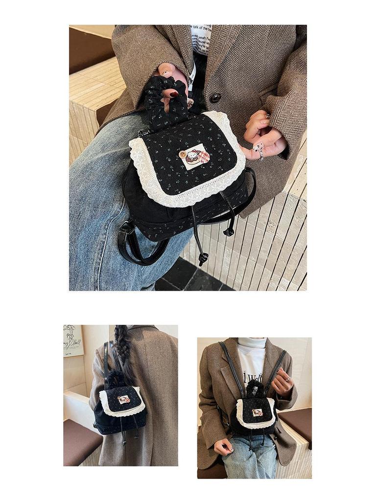 Lolita Bunny Lace Backpack - Autumn Korean Style Women's Casual Versatile Bag