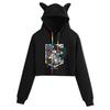 Attack on Titan Women's Cropped Hoodie with Cat Ears - Mikasa & Eren Wings of Freedom Anime Merchandise