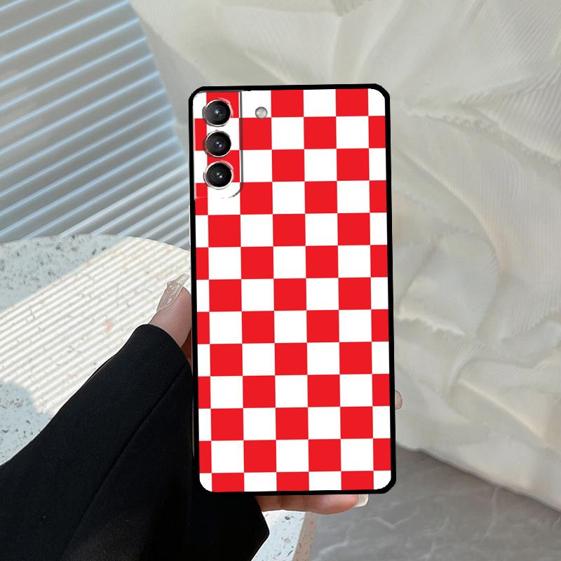 Checkerboard Checkered Board Funda For Samsung Galaxy S22 Ultra S21 FE S20 FE S8 S9 S10 Plus Note 10 20 S23 Ultra Case