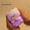 Silikonowa Lampka Nocna Mały Miś - Dotknij, aby Włączyć do Sypialni Dziecięcej lub Karmienia Piersią, Ochrona Oczu, Nastrojowe Światło Przyłóżkowe